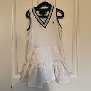 Polo by Ralph Lauren White Dress with Green and Pink Trim